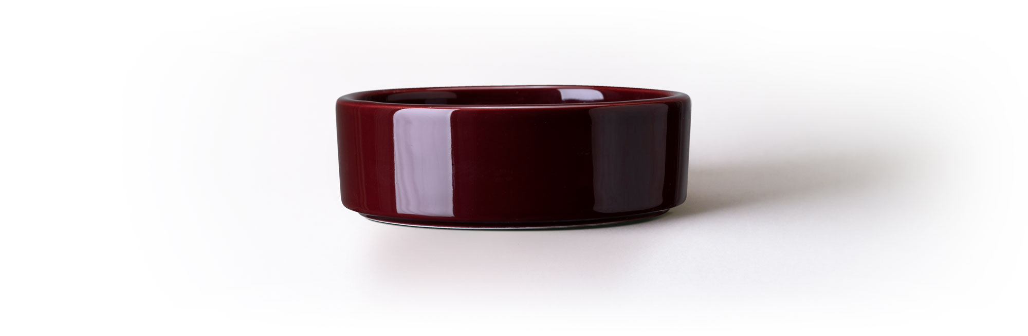 Bergs Potter. Hoff Saucer Deep Burgundy Glazed. Indoor