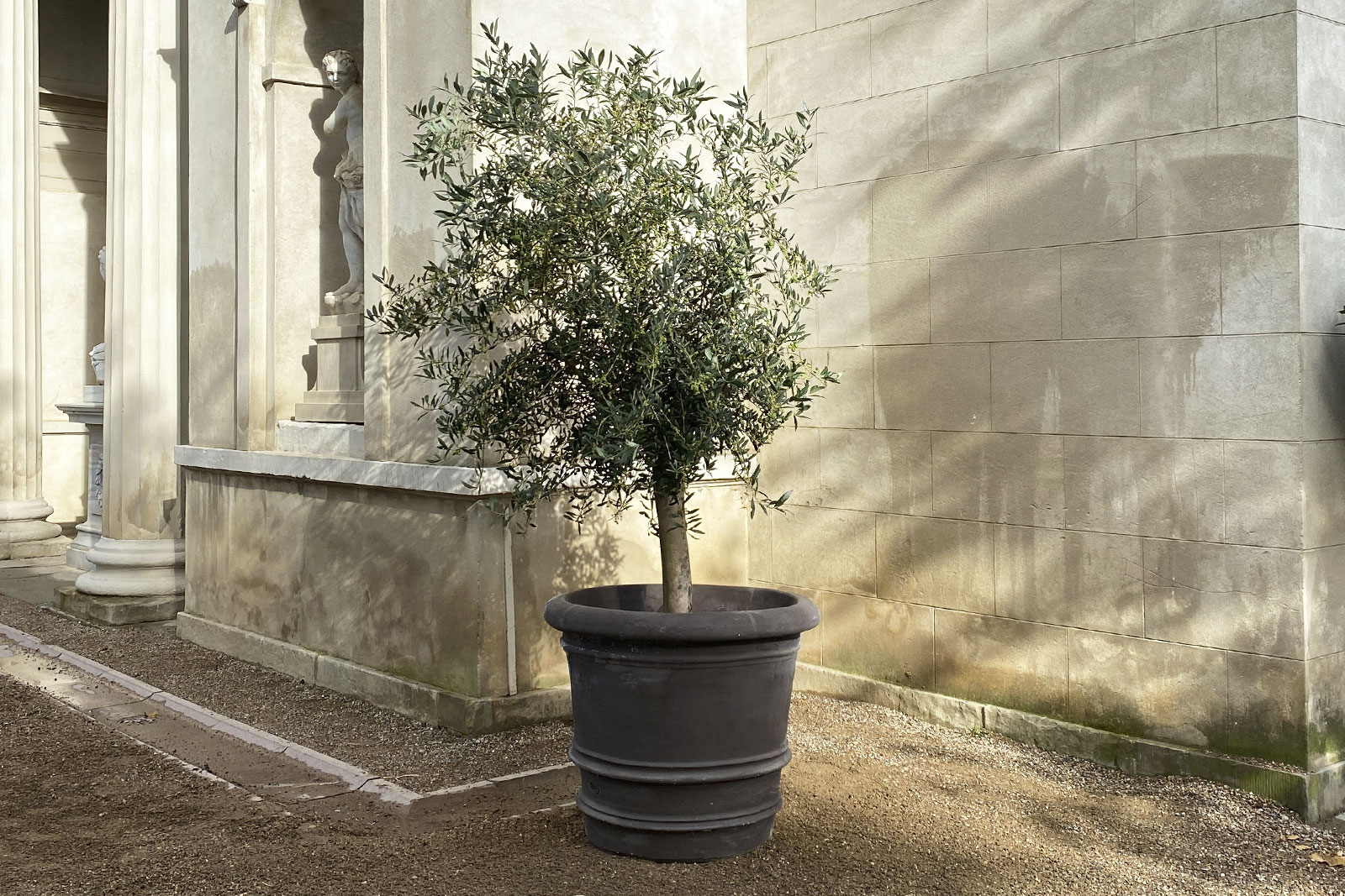 Bergs Potter in raw Grey terracotta Lucca size Ø40 Large outdoor pot