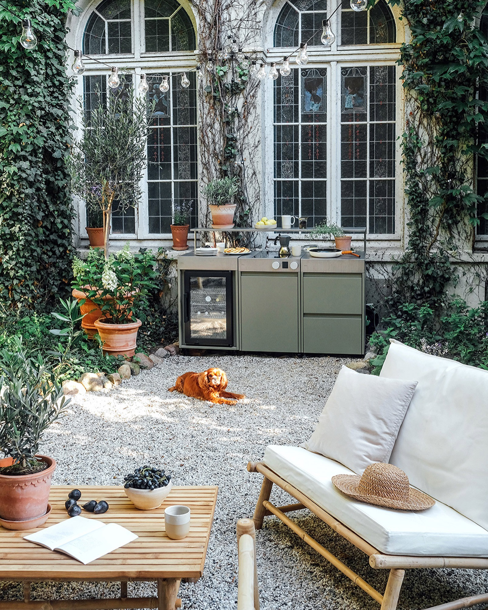 Laura and Nora's garden retreat. Filled with Bergs Potter