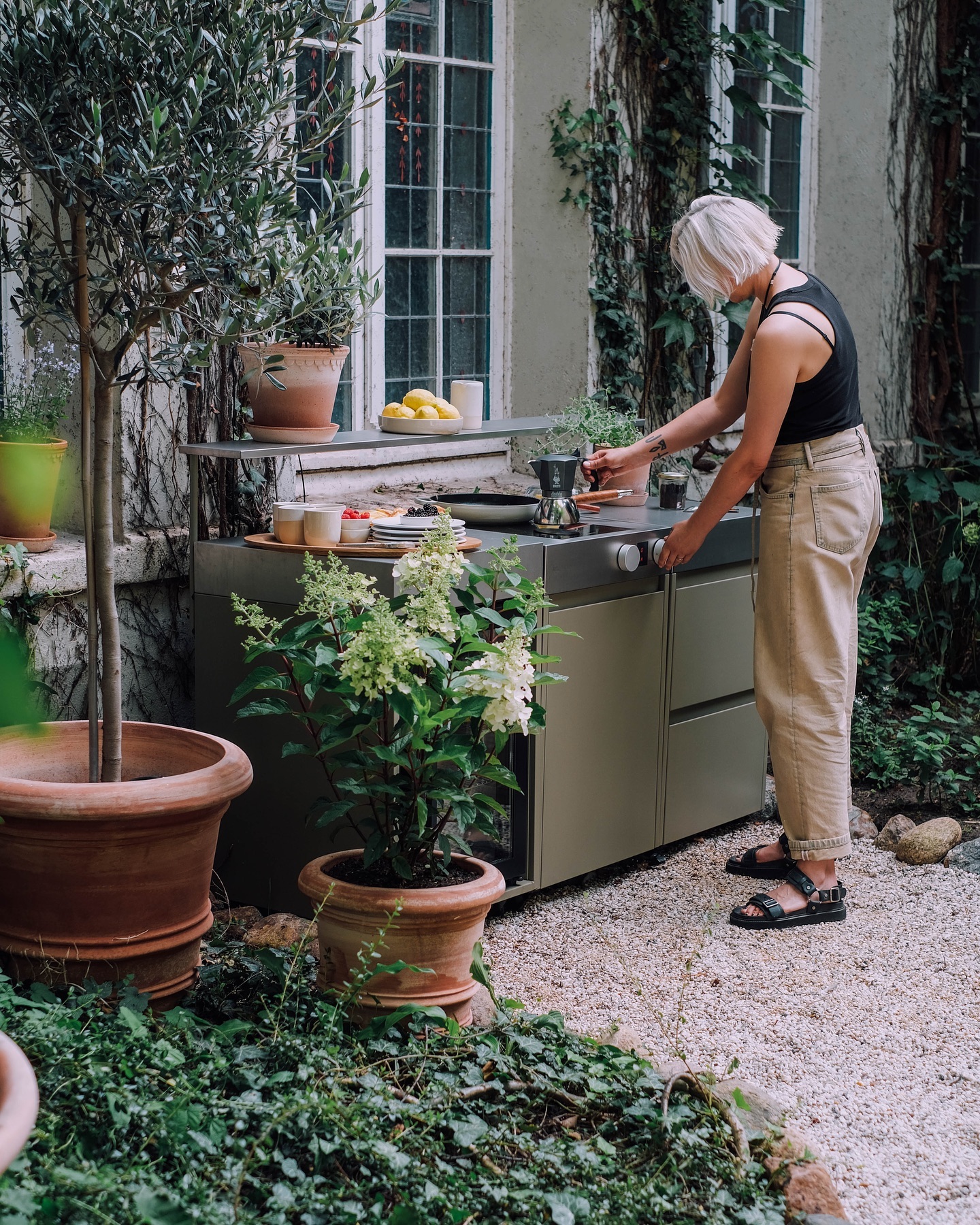 Laura and Nora's garden retreat. Filled with Bergs Potter